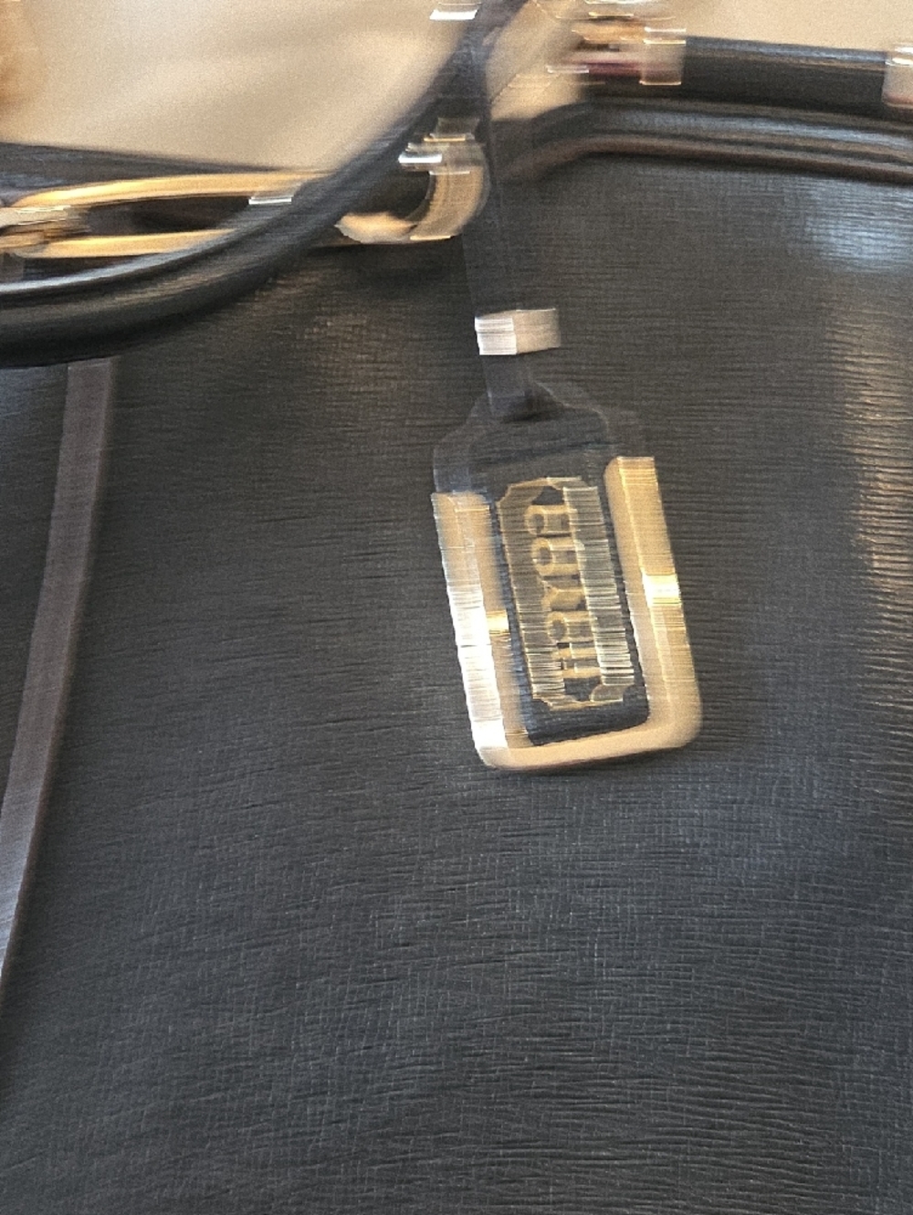Vintage Coach Black Leather Satchel with Silver Chain Accents - Picture 5 of 13